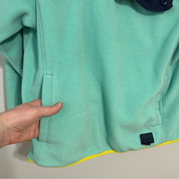 Herschel Supply Co. Mint Green Pullover Quarter Button Fleece Sweatshirt XL - Picture 7 of 10
